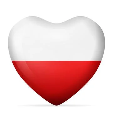 Heart Poland flag Stock Illustration