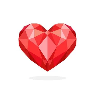 Heart polygon art image. vector illustration 스톡 일러스트