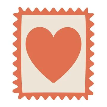 Heart post stamp Ilustração Stock