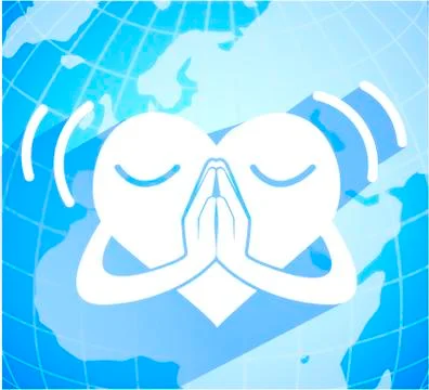 Heart pray for peace Stock Illustration