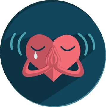 Heart that prays Stock Illustration