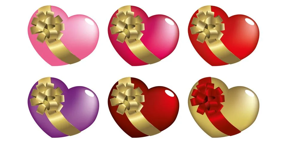 Heart present set Stock Illustration