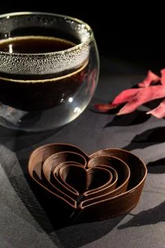 Heart, printed with chocolate, on a 3D printer Stock Photos