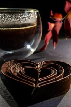 Heart, printed with chocolate, on a 3D printer Stock Photos