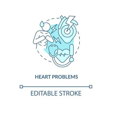 Heart problems turquoise concept icon Stockillustratie