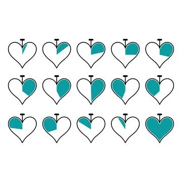 Heart Progress Indicator Icons Stock Illustration