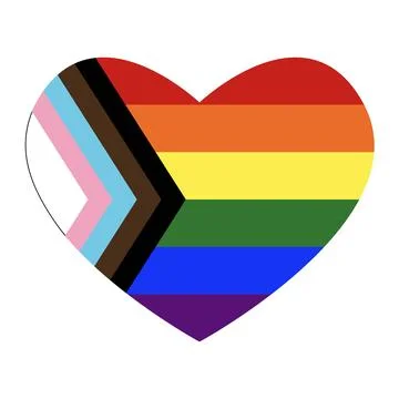 Heart with Progress Pride Flag. Pride Month concept. Stock Illustration