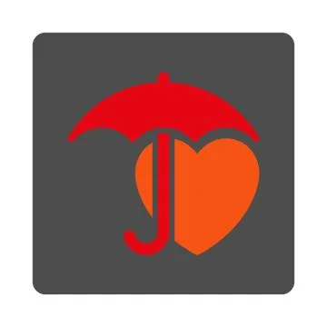 Heart Protection Rounded Square Button 스톡 일러스트