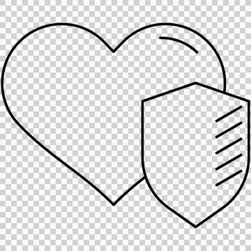 Heart with a protective shield Stock Illustration