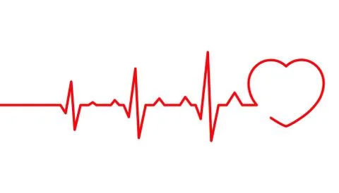 Heart pulse, Cardiogram line vector illustration, Heartbeat Stock Illustration