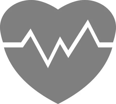 Heart with a pulse chart on a white background. Illustrazione stock