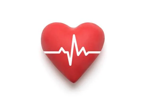 Heart pulse with clipping path over white background Stock-Fotos