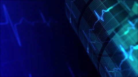 Heart pulse, electrocardiogram, LOOP. Stock Footage 61800768