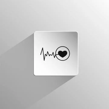 Heart pulse flat icon Stock Illustration