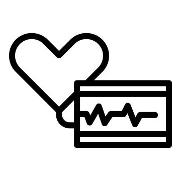 Heart pulse icon outline vector. Rate monitor イラスト素材