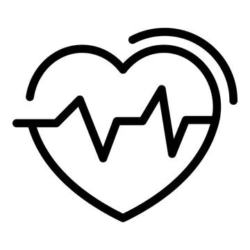Heart pulse icon outline vector. Heartbeat rate イラスト素材