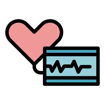 Heart pulse icon vector flat イラスト素材