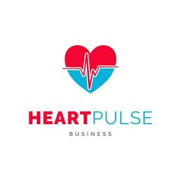 Heart pulse icon vector logo template illustration design Stock Illustration