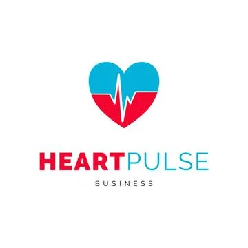 Heart pulse icon vector logo template illustration design Stock Illustration