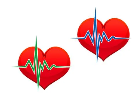 Heart with pulse Illustrazione stock