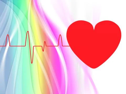 Heart pulse indicating blank space and cardiology Illustrazione stock