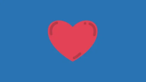 Heart pulse line animation with red heart icon on blue background represent.. 스톡 동영상 333430220