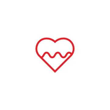 Heart pulse logo icon template vector Stock Illustration