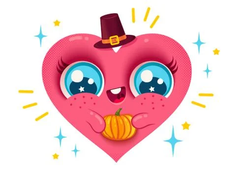 Heart with pumpkin Stock Illustration