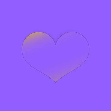 Heart on a purple background with a depth effect with a gradient Stock Illustration
