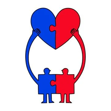 Heart Puzzle Connection Stock Illustration