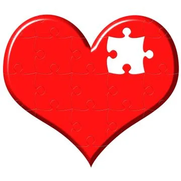 Heart puzzle with missing piece Illustrazione stock