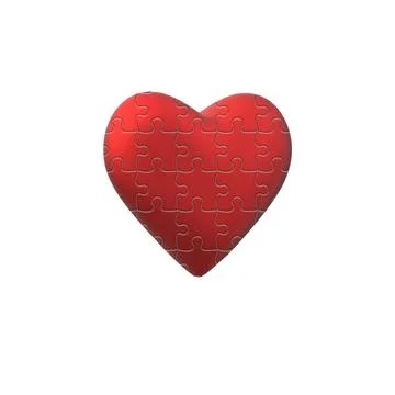 Heart puzzle in red Stock Illustration
