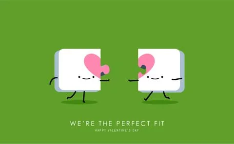 The heart puzzles match. Valentine's vector illustration Stock Illustration