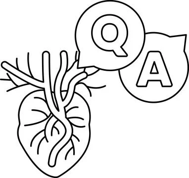 A heart with a question mark and an A above it Stock Illustration