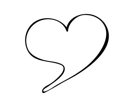 Heart Quote Speech Bubble Hand Drawn Minimal Love Symbol Illustration Stock Illustration