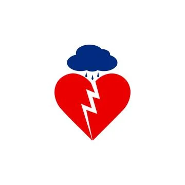 Heart with rain Stock Illustration