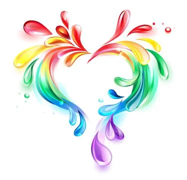 Heart of rainbow drops Stock Illustration
