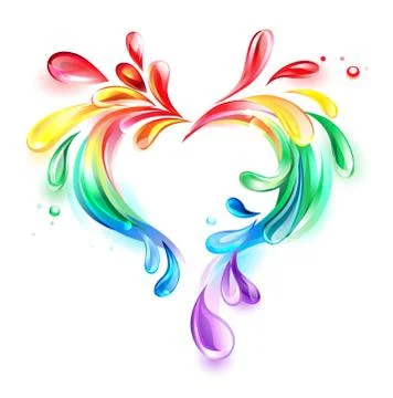 Heart of rainbow drops Stock Illustration