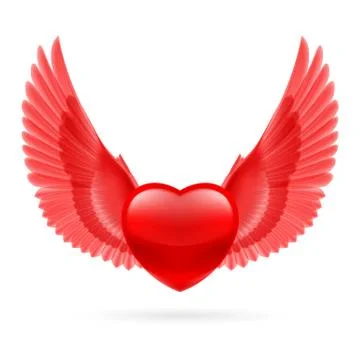 Heart with raised wings Stock Illustration