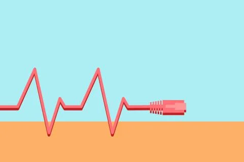 Heart Rate Cable Vector Illustrazione stock