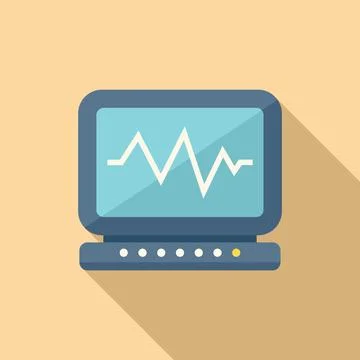 Heart rate control icon flat vector. Room center Stock Illustration