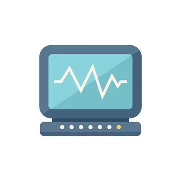 Heart rate control icon flat vector. Room center Stock Illustration
