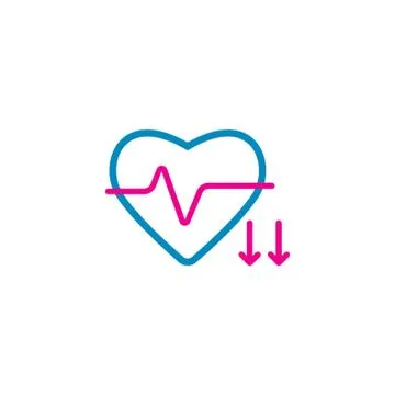 Heart rate decrease Illustrazione stock