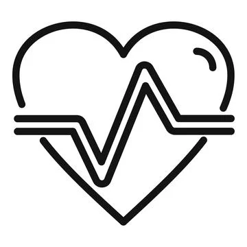 Heart rate icon outline vector. Diet food Ilustração Stock