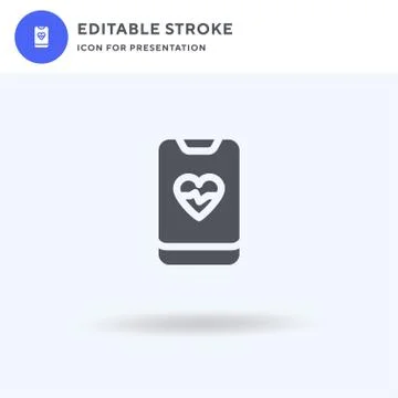 Heart Rate icon vector, filled flat sign, solid pictogram isolated on white Stock Illustration
