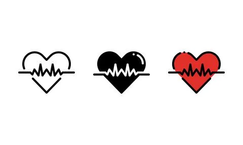 Heart rate Icon. vector icon with outline, glyph, and filled outline style Illustrazione stock