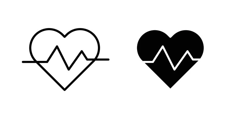 Heart rate pulse icon bundle for website design projects Stock Illustration