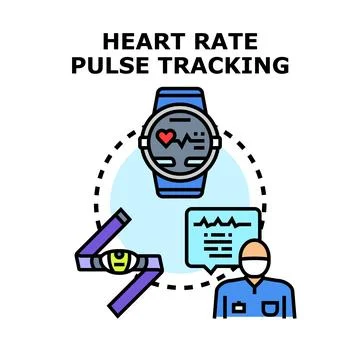 Heart rate pulse tracking with wearable health technology Stock Illustration