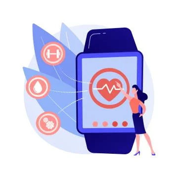 Heart rate on smartwatch vector concept metaphor Stock Illustration