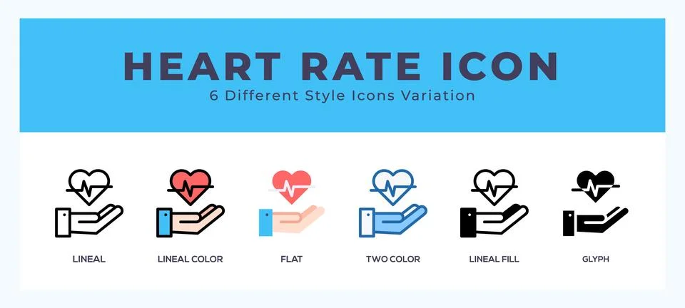 Heart rate vector icons designed. icon symbol set. 스톡 일러스트